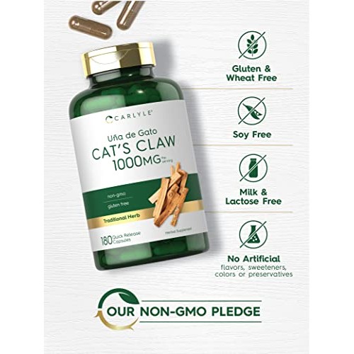Carlyle Cats Claw Capsules 1000mg | 180 Count | Uncaria Tomentos...