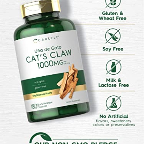 Carlyle Cats Claw Capsules 1000mg | 180 Count | Uncaria Tomentos...