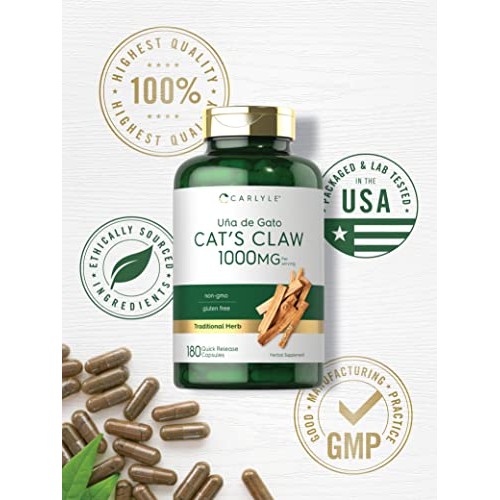 Carlyle Cats Claw Capsules 1000mg | 180 Count | Uncaria Tomentos...