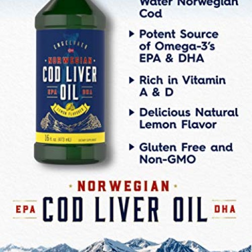 Carlyle Cod Liver Oil Liquid | 16 fl oz | Pack of 3 Bottles | Lem...