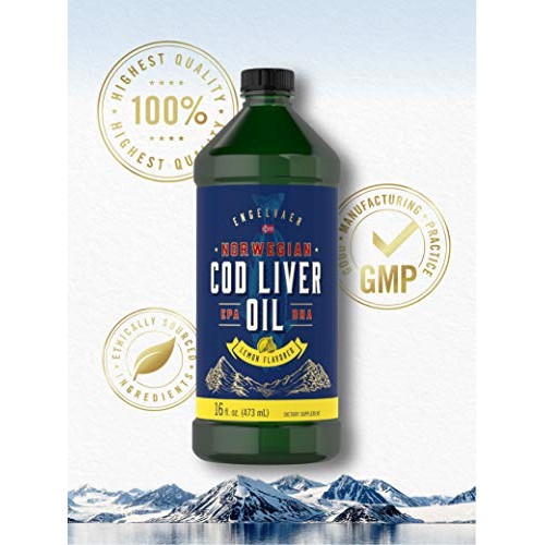 Carlyle Cod Liver Oil Liquid | 16 fl oz | Pack of 3 Bottles | Lem...