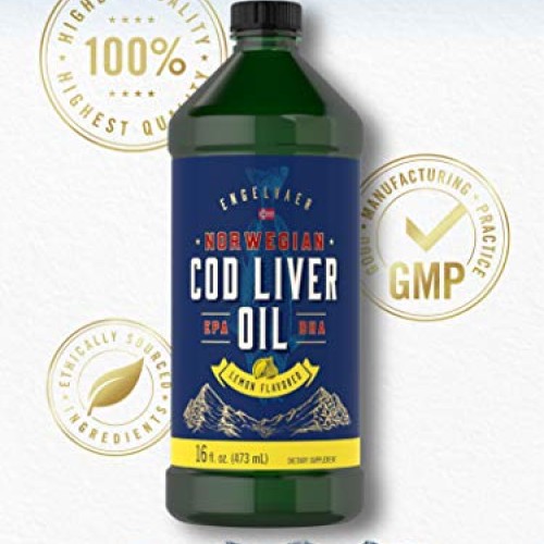Carlyle Cod Liver Oil Liquid | 16 fl oz | Pack of 3 Bottles | Lem...
