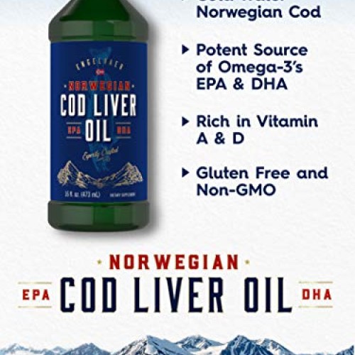 Carlyle Cod Liver Oil Norwegian | 16 fl oz Liquid | Pack of 3 Bot...