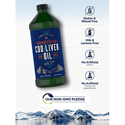 Carlyle Cod Liver Oil Norwegian | 16 fl oz Liquid | Pack of 3 Bot...