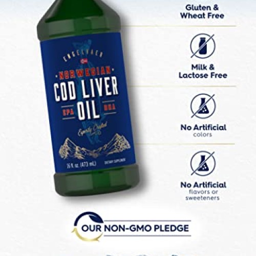 Carlyle Cod Liver Oil Norwegian | 16 fl oz Liquid | Pack of 3 Bot...