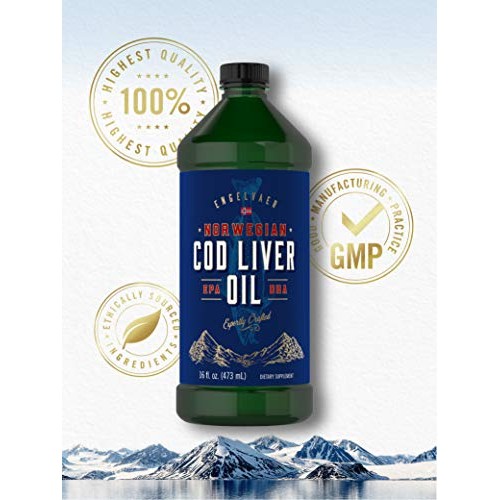 Carlyle Cod Liver Oil Norwegian | 16 fl oz Liquid | Pack of 3 Bot...