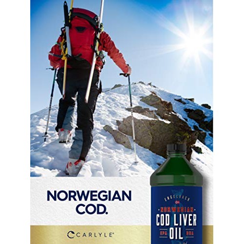 Carlyle Cod Liver Oil Norwegian | 16 fl oz Liquid | Pack of 3 Bot...