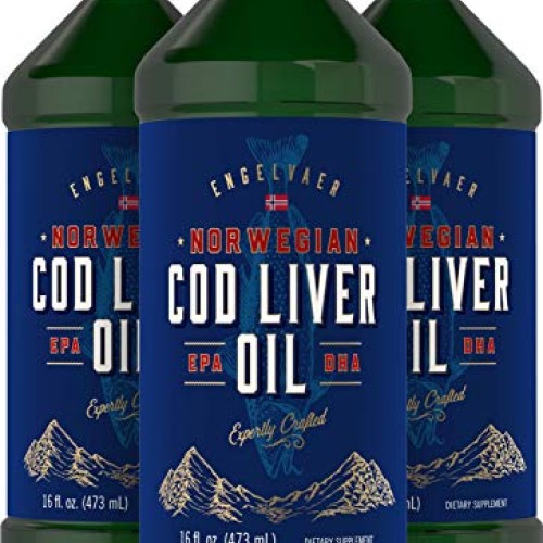Carlyle Cod Liver Oil Norwegian | 16 fl oz Liquid | Pack of 3 Bot...