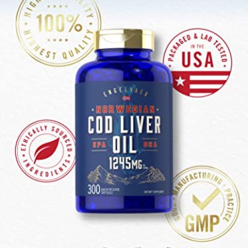 Carlyle Cod Liver Oil Softgels | 1245mg | 300 Count | Norwegian |...
