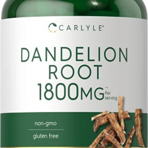 Carlyle Dandelion Root Capsules 1800mg | 300 Count | Non-GMO, Glu...