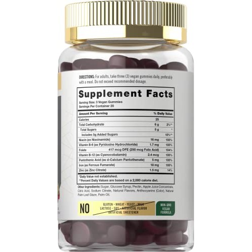 Carlyle Iron Gummies | Plus B-Complex Vitamins | 60 Vegan Gummies...