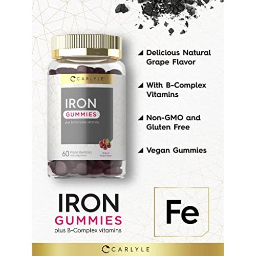 Carlyle Iron Gummies | Plus B-Complex Vitamins | 60 Vegan Gummies...
