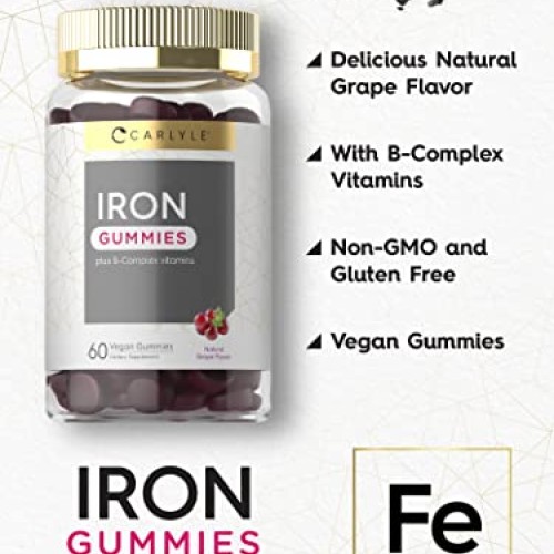 Carlyle Iron Gummies | Plus B-Complex Vitamins | 60 Vegan Gummies...