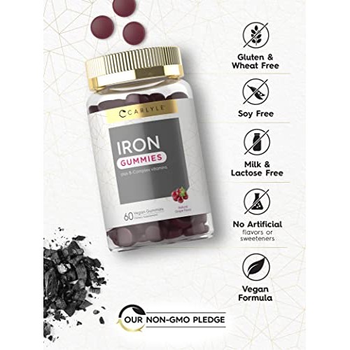 Carlyle Iron Gummies | Plus B-Complex Vitamins | 60 Vegan Gummies...