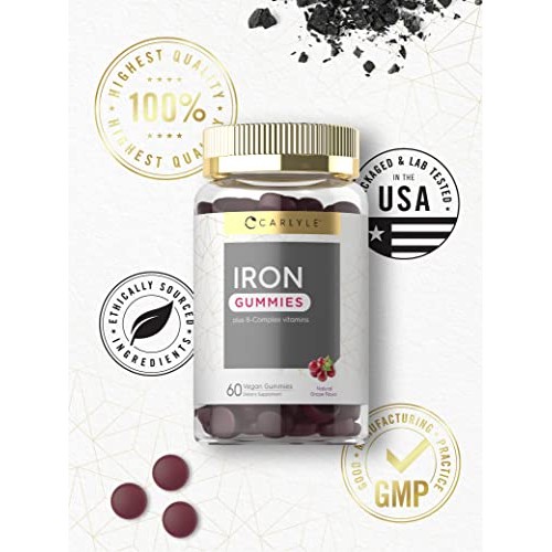 Carlyle Iron Gummies | Plus B-Complex Vitamins | 60 Vegan Gummies...