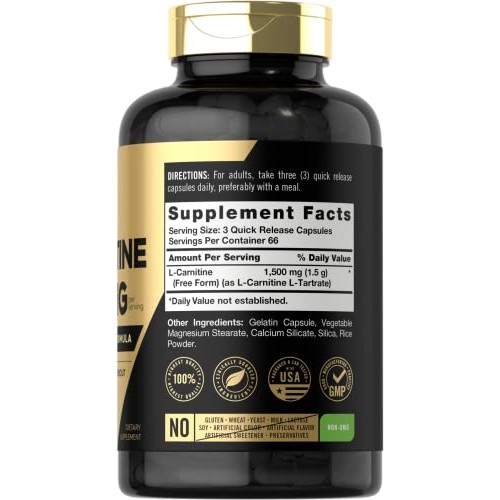 Carlyle L Carnitine 1500mg | 200 Capsules | Advanced Athlete Form...