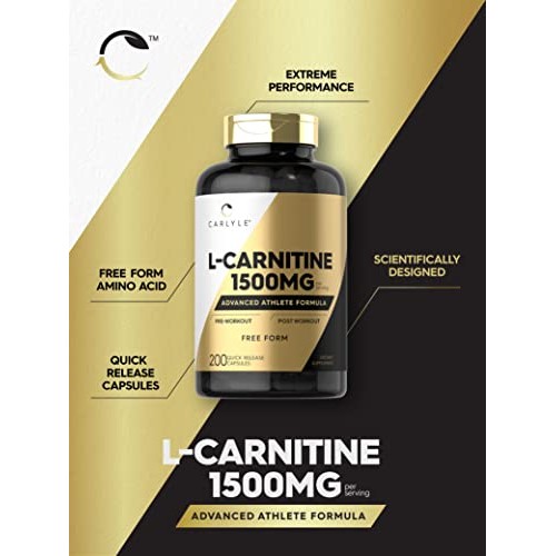 Carlyle L Carnitine 1500mg | 200 Capsules | Advanced Athlete Form...