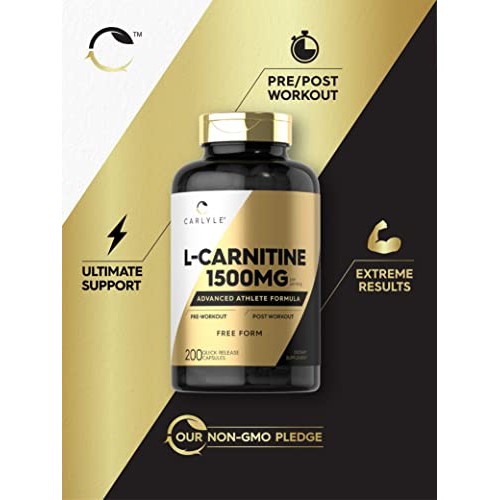 Carlyle L Carnitine 1500mg | 200 Capsules | Advanced Athlete Form...