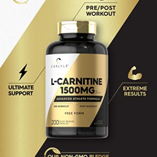 Carlyle L Carnitine 1500mg | 200 Capsules | Advanced Athlete Form...