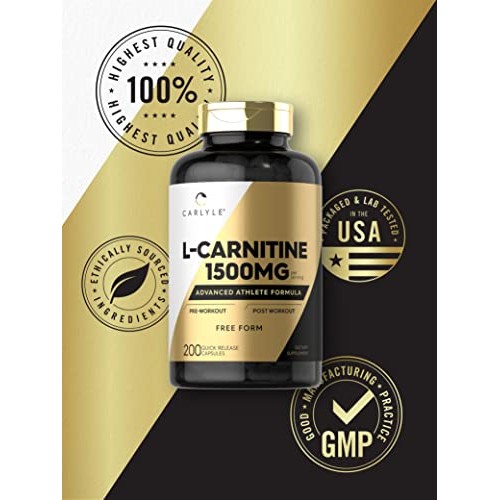 Carlyle L Carnitine 1500mg | 200 Capsules | Advanced Athlete Form...