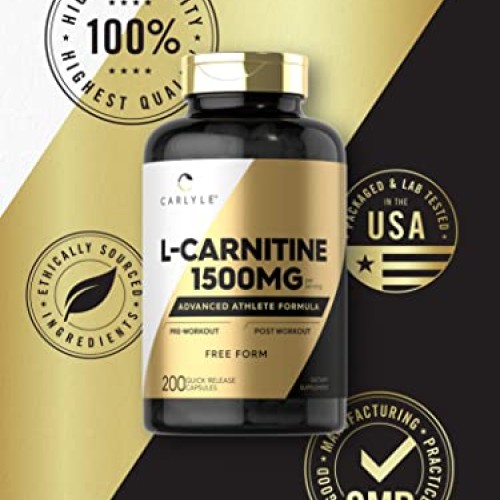 Carlyle L Carnitine 1500mg | 200 Capsules | Advanced Athlete Form...