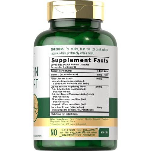 Carlyle Leg Vein Supplement | 180 Capsules | Supports Healthy Vei...