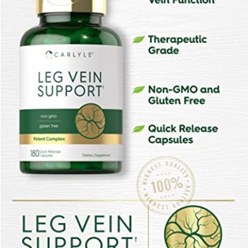 Carlyle Leg Vein Supplement | 180 Capsules | Supports Healthy Vei...
