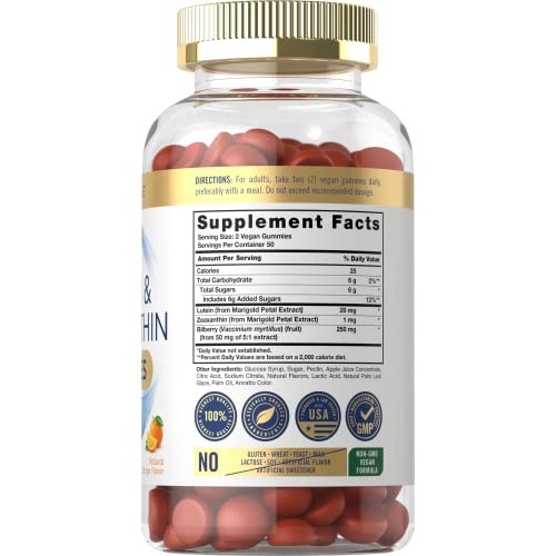 Carlyle Lutein and Zeaxanthin Gummies | 20mg of Lutein Supplement...