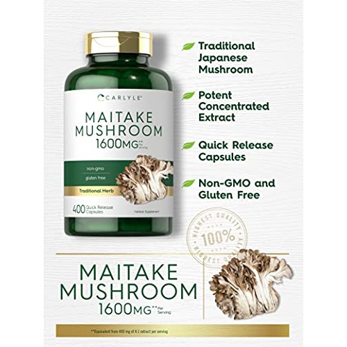 Carlyle Maitake Mushroom Capsules | 1600mg | 400 Count | Non-GMO ...