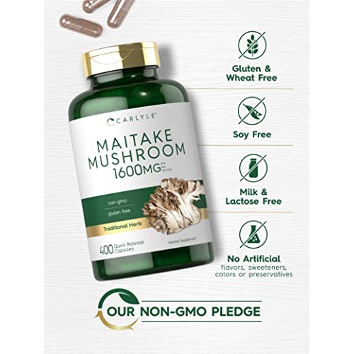 Carlyle Maitake Mushroom Capsules | 1600mg | 400 Count | Non-GMO ...