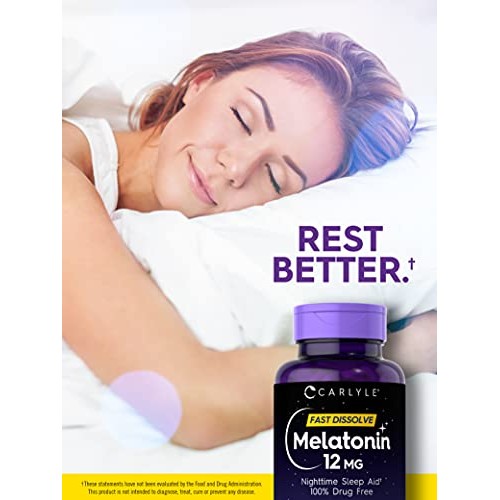 Carlyle Melatonin 12 mg Fast Dissolve 300 Tablets | Nighttime Sle...