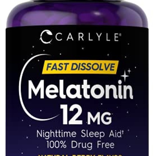Carlyle Melatonin 12 mg Fast Dissolve 300 Tablets | Nighttime Sle...