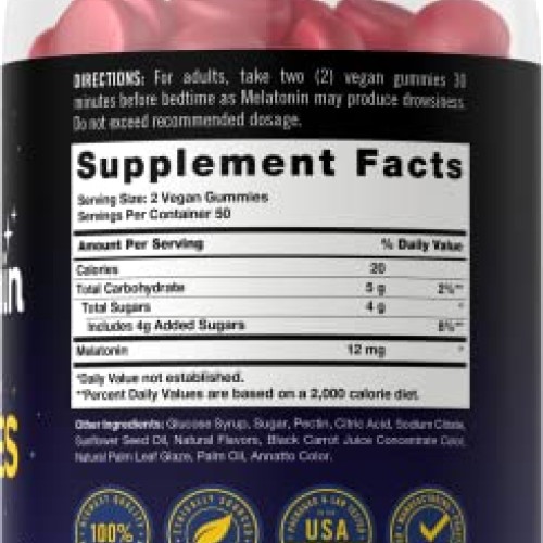Carlyle Melatonin Gummies 12mg | 100 Count | Natural Berry Flavor...