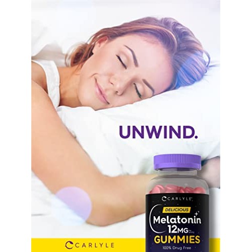 Carlyle Melatonin Gummies 12mg | 100 Count | Natural Berry Flavor...