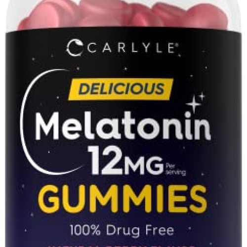 Carlyle Melatonin Gummies 12mg | 100 Count | Natural Berry Flavor...