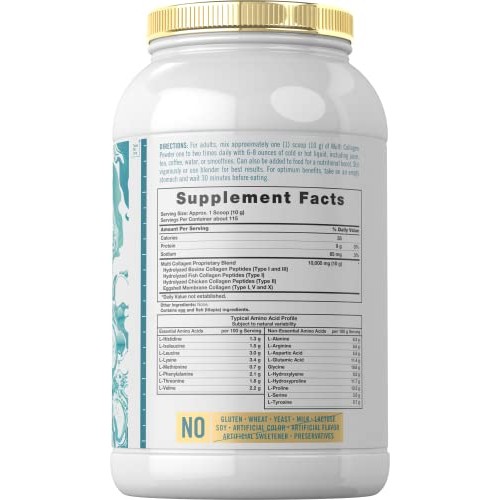 Carlyle Multi Collagen Powder 40 oz | 10000 mg | Type I, II, III,...