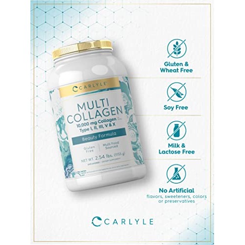 Carlyle Multi Collagen Powder 40 oz | 10000 mg | Type I, II, III,...