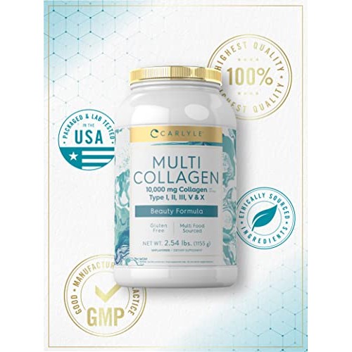 Carlyle Multi Collagen Powder 40 oz | 10000 mg | Type I, II, III,...