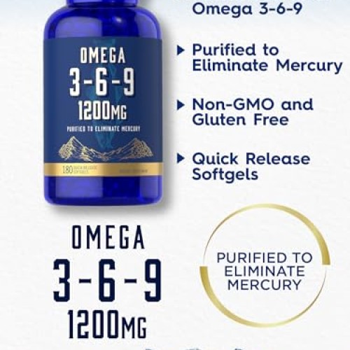 Carlyle Omega 3-6-9 1200mg | 180 Softgel Capsules | Triple Omega ...