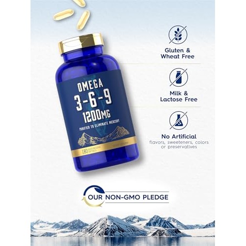 Carlyle Omega 3-6-9 1200mg | 180 Softgel Capsules | Triple Omega ...