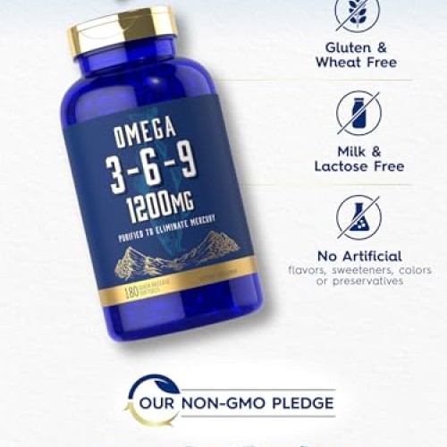 Carlyle Omega 3-6-9 1200mg | 180 Softgel Capsules | Triple Omega ...
