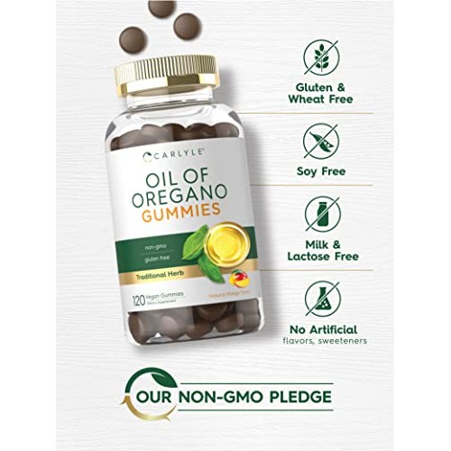 Carlyle Oregano Oil Gummies | 3000mg | 120 Count | Natural Mango ...