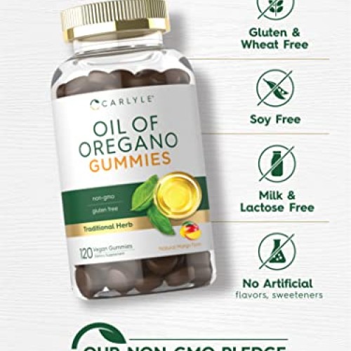 Carlyle Oregano Oil Gummies | 3000mg | 120 Count | Natural Mango ...