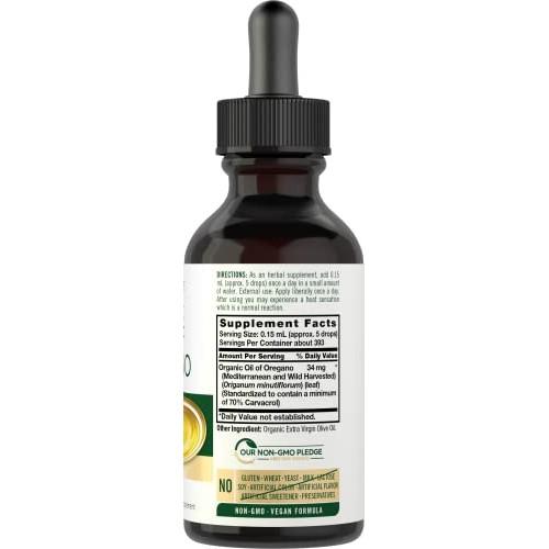 Carlyle Organic Oil of Oregano | 2 fl oz Liquid | Vegan, USDA Cer...