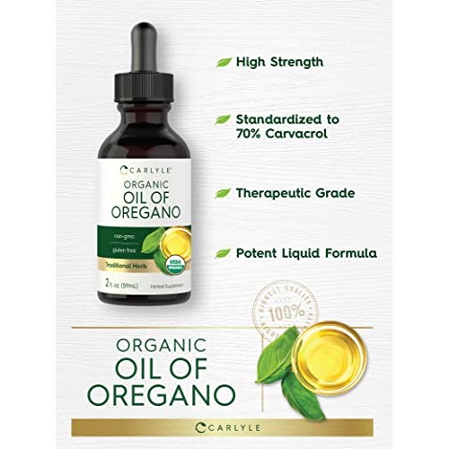 Carlyle Organic Oil of Oregano | 2 fl oz Liquid | Vegan, USDA Cer...