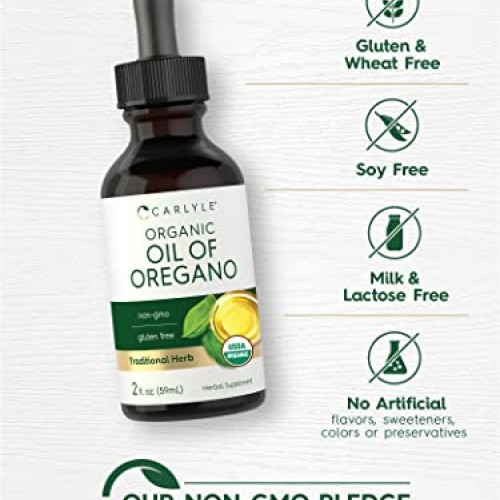 Carlyle Organic Oil of Oregano | 2 fl oz Liquid | Vegan, USDA Cer...