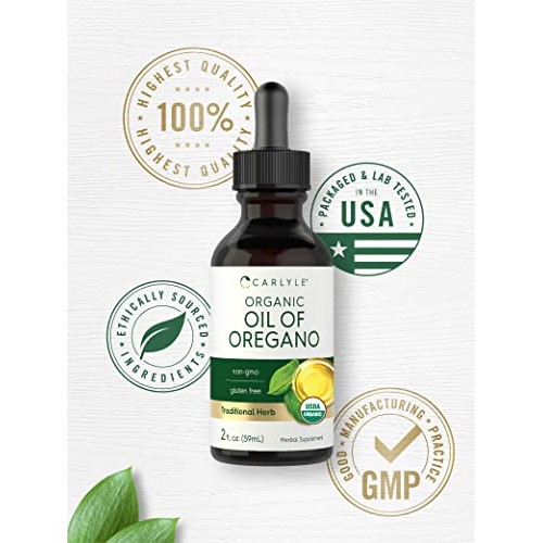 Carlyle Organic Oil of Oregano | 2 fl oz Liquid | Vegan, USDA Cer...