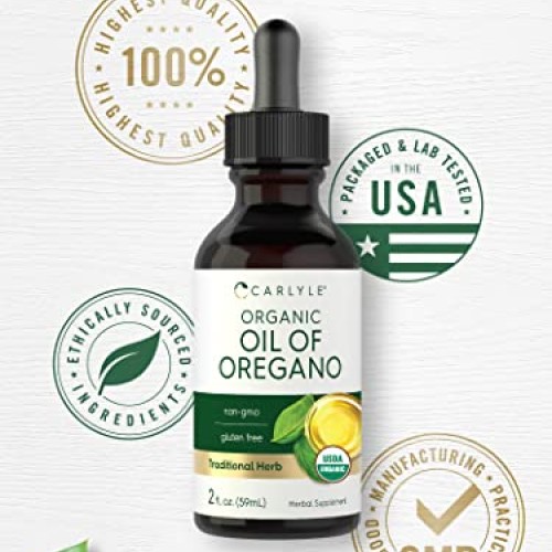 Carlyle Organic Oil of Oregano | 2 fl oz Liquid | Vegan, USDA Cer...