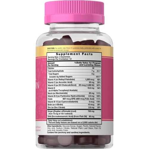 Carlyle Prenatal Vitamin Gummies | 36 Count | with DHA and Folic ...