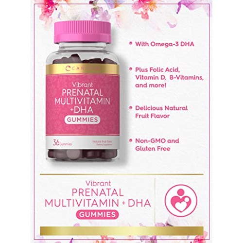 Carlyle Prenatal Vitamin Gummies | 36 Count | with DHA and Folic ...
